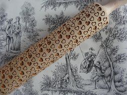 MIXED SMALL HEARTS pattern rolling pin and cookie cutter