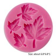 ETHAHE 6.8cm*6.8cm*1cm 4 Holes Leaf Shape Random Color Silicone Cake Molding Fondant Tool N2