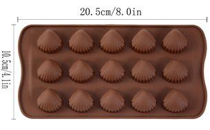 4pcs Silicone Non Stick DIY Cake Bread Mold Chocolate Jelly Candy Cookie Baking Mould 15-Cavity DG005 (coffee) N2