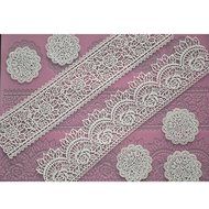 FOUR-C Lace Silicone Mat Silicone Mold Cake Decorating Supplies Color Pink