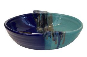 Clay In Motion Handmade Ceramic Apple Torte Baking Dish - Mystic Waters N2