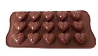 CITY Heart Shape Silicone Chocolate Cake Mold Jelly Candy Ice Mould Tray -Coffee N3