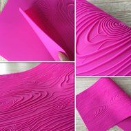 ART Kitchenware Woodgrain Fondant Impression Mat Silicone Cake Lace Mold Color Pink BLM-23 N3