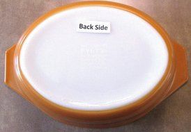 Pyrex by Corning 1-1/2 Qt Covered Casserole - Gold with Fruit Pattern N3