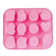 QINF 12-Cavity Silicone Cake Mold (Pink)