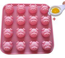 Moolecole 16-Cavity Different Pig Expression Silicone Cake Soap Decoration Mold