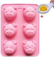 Moolecole 16-Cavity Different Pig Expression Silicone Cake Soap Decoration Mold N4