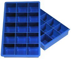 Ozera 2 Pack Silicone Ice Cube Tray Molds Candy Mold Cake Mold Chocolate Mold, 15 Cavity, Blue
