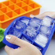 Ozera 2 Pack Silicone Ice Cube Tray Molds Candy Mold Cake Mold Chocolate Mold, 15 Cavity, Blue N2