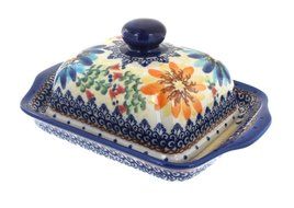 Polish Pottery Autumn Burst Butter Dish