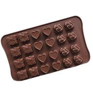 JLHua Candy Molds &amp; Ice Cube Trays- Rose, Heart &amp; Gift-Silicone Chocolate Molds - Fun, Toy Kids Set