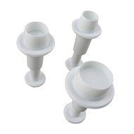 Lariy Round Plastic Fondant Plunger Cutters Christmas Fondant Cake Decorating Tools white N2