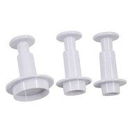 Lariy Round Plastic Fondant Plunger Cutters Christmas Fondant Cake Decorating Tools white N3