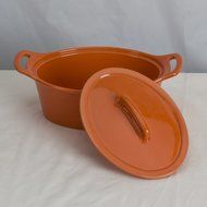 Oval Casserole Size: Large, Color: Orange