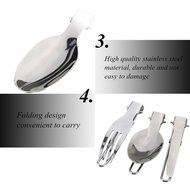 BBQ Camping Hiking Picnic Folding Cutlery Set Knife Fork Spoon Utensil with a Bag 3pcs N4