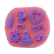 Mr.S Shop 3D Red Wine Ring Bell Garland Cake Silicone Mold Fondant Chocolate Soap Mold Cake Decorating Tools ,...