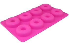Tifan Silicone Mini Donut Pan, Muffin Cups, Cake Mold, Biscuit Mold, 18 Cavity, Red N3