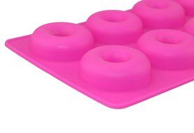 Tifan Silicone Mini Donut Pan, Muffin Cups, Cake Mold, Biscuit Mold, 18 Cavity, Red N4