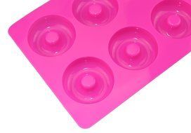 Tifan Silicone Mini Donut Pan, Muffin Cups, Cake Mold, Biscuit Mold, 18 Cavity, Red N5