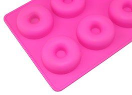 Tifan Silicone Mini Donut Pan, Muffin Cups, Cake Mold, Biscuit Mold, 18 Cavity, Red N6