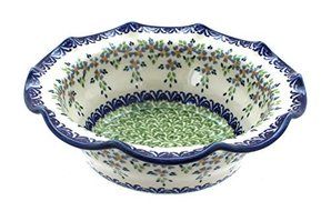 Polish Pottery Summer Vine Small Scallop Bowl
