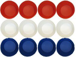 Set of 12 Premium Silicone Baking Cups Reusable Muffin Molds Cupcake Liners N2