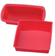 Mrs. Anderson&rsquo;s BPA Free Silicone 9&rdquo; Square Pan and 9.5&rdquo; x 4&rdquo; Loaf Pan - Red