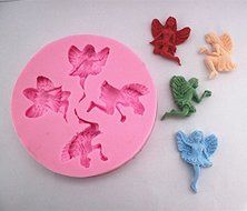 Longzang 4 Angels Art Deco Silicone Mold Sugar Craft DIY Gumpaste Cake Decorating Clay Pink N2