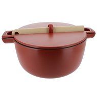 French Home 3.2-quart Red Flame Top Round Covered Casserole