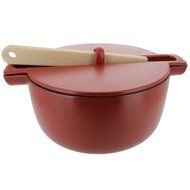 French Home 3.2-quart Red Flame Top Round Covered Casserole N2