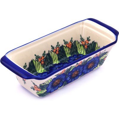 Polmedia Polish Pottery 13-inch Stoneware Rectangular Baker H7816G Hand Painted from Cer-Maz in Boleslawiec Poland...
