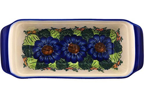 Polmedia Polish Pottery 13-inch Stoneware Rectangular Baker H7816G Hand Painted from Cer-Maz in Boleslawiec Poland... N2