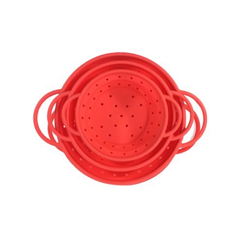 Silicone Collapsible Colanders Strainer Set (Red) #L #M #S N4 free ...