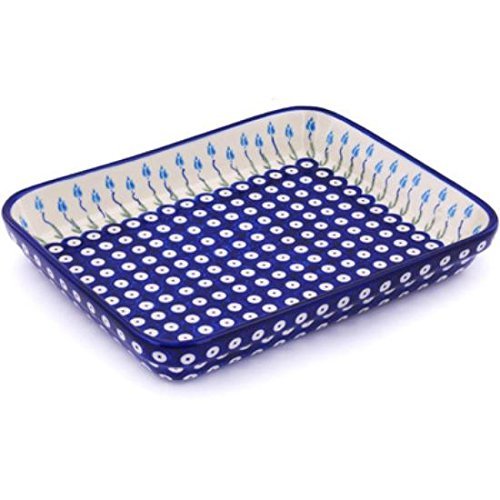 Ceramika Bona H7131G Polish Pottery Ceramic Rectangular Baker Hand Painted, 12-Inch