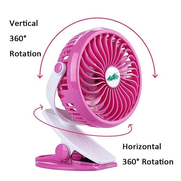 Aipai Battery Operated Clip Fan,Small Portable Fan Powered by Rechargeable Battery or USB Desk Fan Persanal Fan... N21