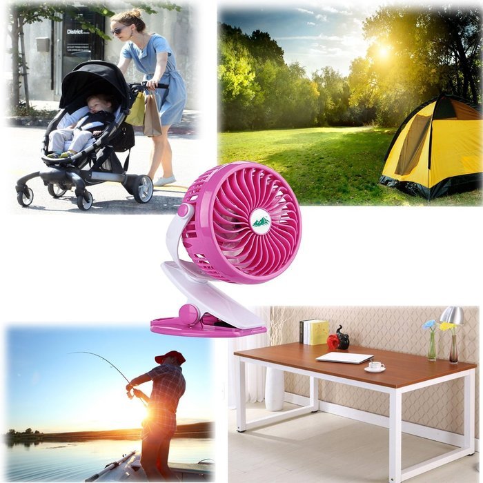 Aipai Battery Operated Clip Fan,Small Portable Fan Powered by Rechargeable Battery or USB Desk Fan Persanal Fan... N24