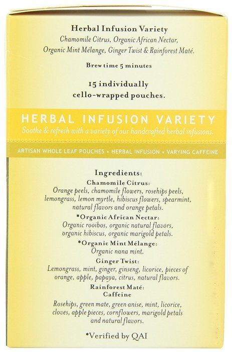Mighty Leaf Herbal Tea Variety Pack, 15 Pouches N3