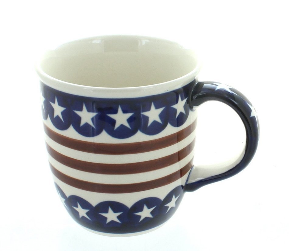 Polish Pottery Stars & Stripes Plain Mug
