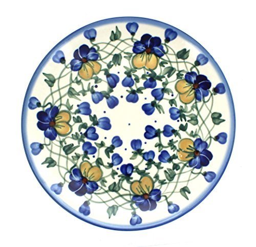 Polish Pottery Pansies Dessert Plate
