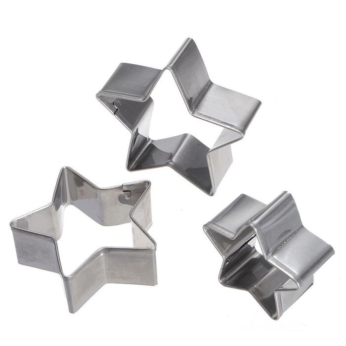 Cake & Cookie Cutters 3 Pcs Star Shape Cookie Pastry Cake Decorating Cutter N4