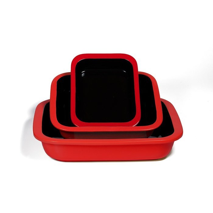 Ovenex 3 Piece Stoneware Bakeware Set (Midnight Black) N10
