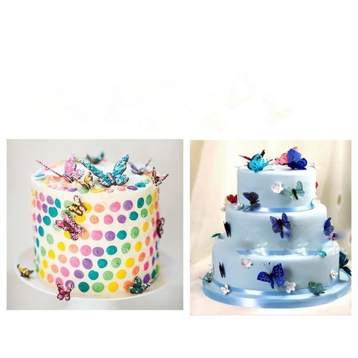 LeeQueen Edible Butterflies Cake Decorating Card Beautiful Butterfly Cake Variety Colors A Set Of 20(Random Distribution) N5