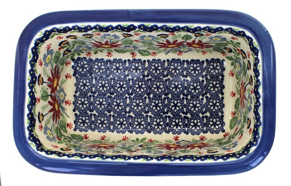 Polish Pottery Jungle Bouquet Loaf Baker N2