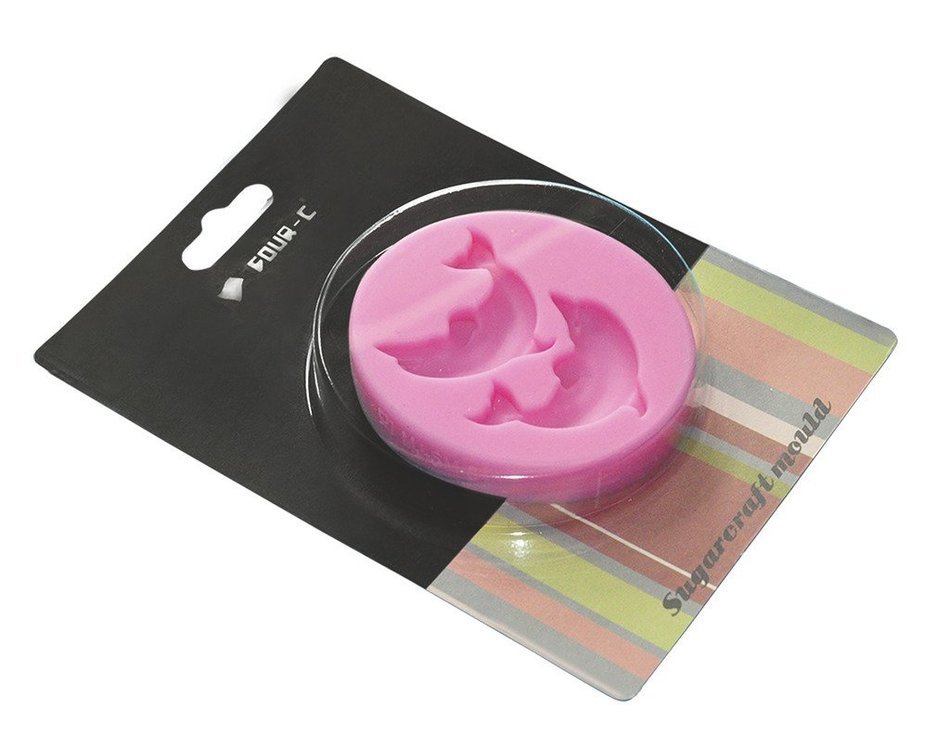 FOUR-C Silicone Cupcake Mold Dolphins Cake Decor Mould Color Pink N3