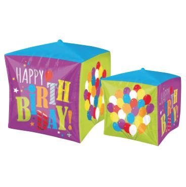 New Square Cube "Happy Birthday" Mylar Balloons Party Supply Decoration -2028428