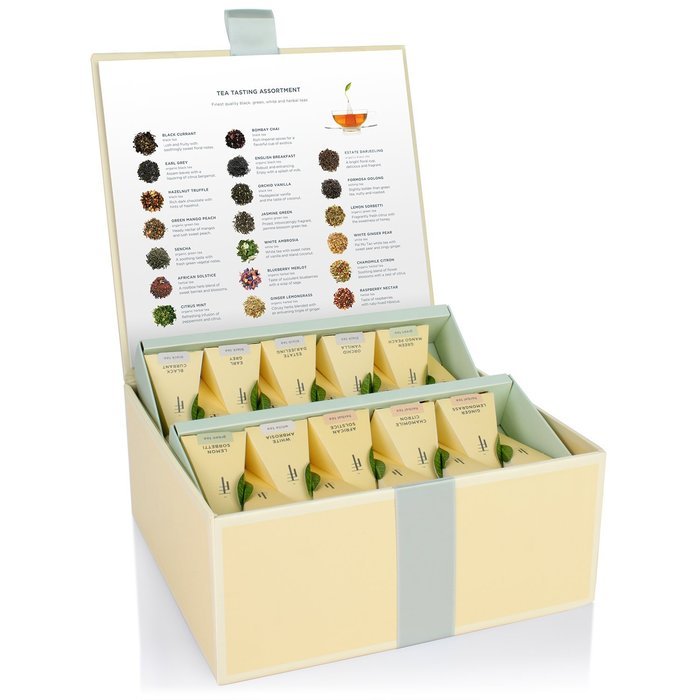 Tea Fort&eacute; Tea Chest Tasting Assortment with 40 Handcrafted Pyramid Tea Infusers - Black Tea, Herbal Tea, Oolong... N2