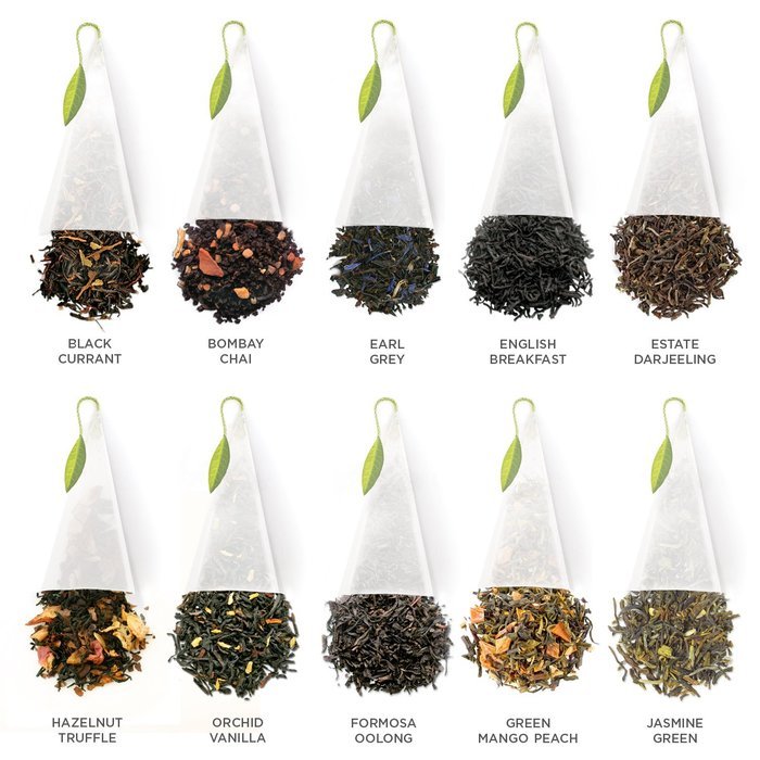 Tea Fort&eacute; Tea Chest Tasting Assortment with 40 Handcrafted Pyramid Tea Infusers - Black Tea, Herbal Tea, Oolong... N4