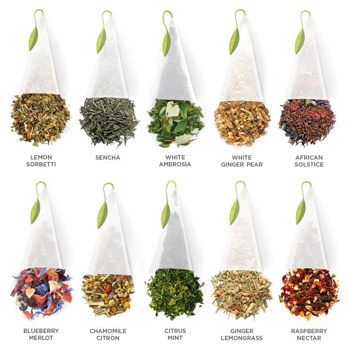 Tea Fort&eacute; Tea Chest Tasting Assortment with 40 Handcrafted Pyramid Tea Infusers - Black Tea, Herbal Tea, Oolong... N5