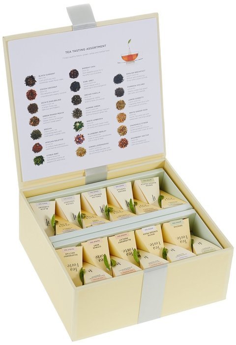 Tea Fort&eacute; Tea Chest Tasting Assortment with 40 Handcrafted Pyramid Tea Infusers - Black Tea, Herbal Tea, Oolong... N8