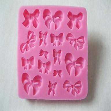 Tint 3D Bowknot Fondant Cake Mold,Food-grade Silicone Mold ,Chocolate Candy Soap Mold,Bakeware(Random Color) N2